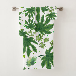 Folhas Verdes Bath Towel Set