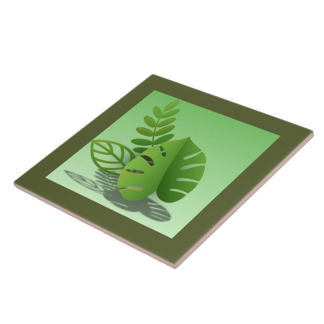 Folhas Verdes Tile (Side)