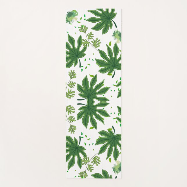 Folhas Verdes Yoga Mat (Front)