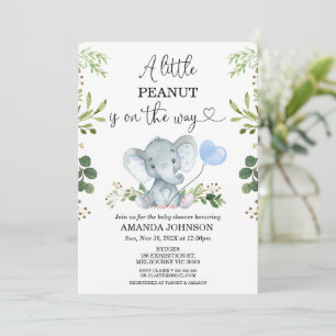 Foliage A Little Peanut Elephant Baby Shower Invitation