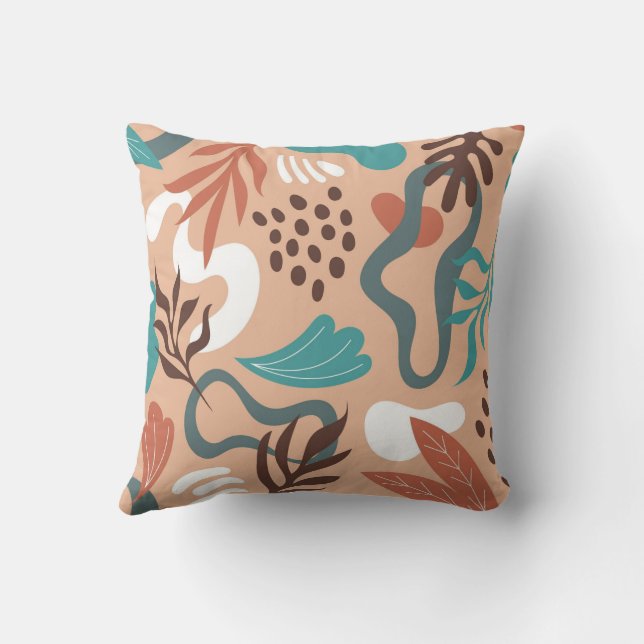 Foliage Abstract Throw Pillow (Back)