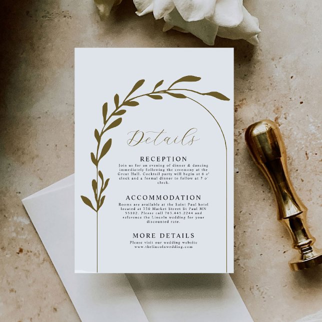 Foliage Arch Minimal Wedding Details Enclosure Card (Creator Uploaded)