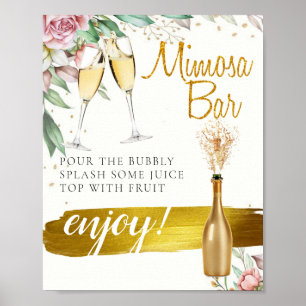Foliage Blush Bridal Brunch Mimosa Bar Sign