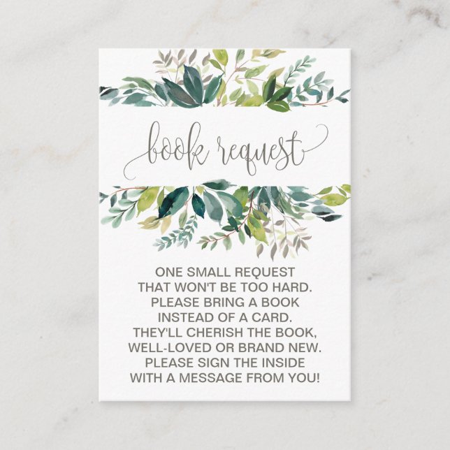 Foliage Book Request Invitation Insert (Front)