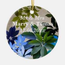 Foliage, Botanical Art Save the date Ornament
