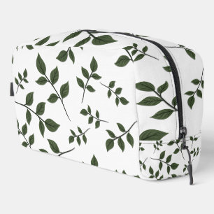 Foliage Branches with Green Leaves on White Dopp Kit
