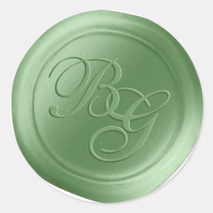 Foliage Calligraphy Monogram Wax Seal Stickers