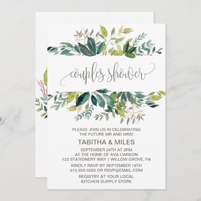 Foliage Couples Shower Invitation (Front/Back)