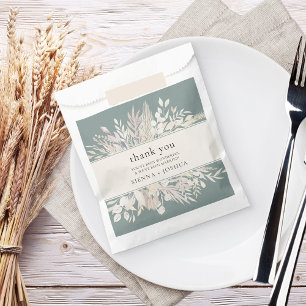 Foliage Duet Sage Green Botanical Thank You Favour Bags