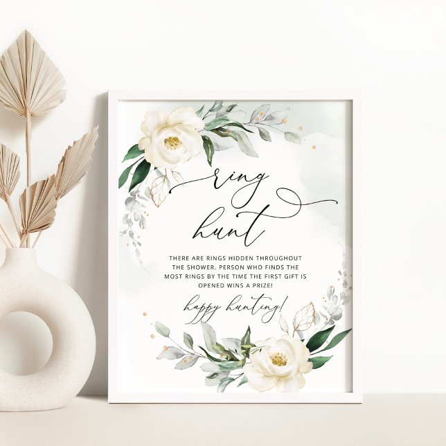 Foliage elegant floral ring hunt bridal game poster (Creator Uploaded)