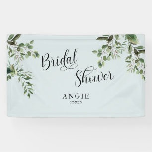  Foliage Elegant Light Teal Bridal Shower  Banner