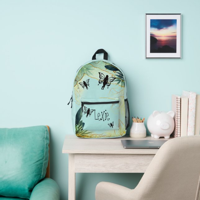 Foliage Fantasy Fairies Personalised Printed Backpack (Insitu)