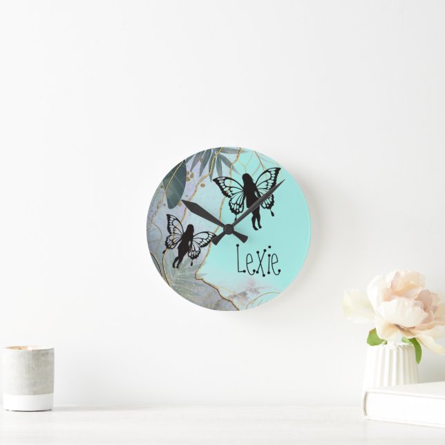 Foliage Fantasy Fairies Round Clock (Home)