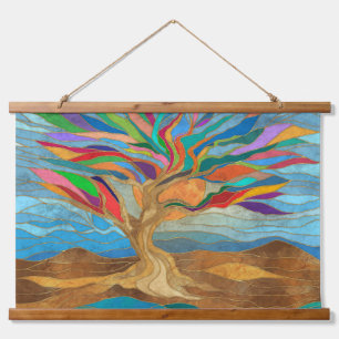 Foliage Fantasy Mosaic Tree Hanging Tapestry