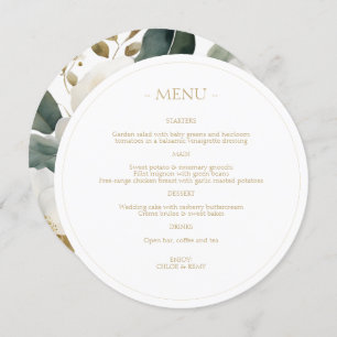 Foliage & Floral Watercolor Wedding  Menu