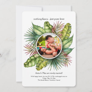 Foliage Frame Photo Elopement Announcement