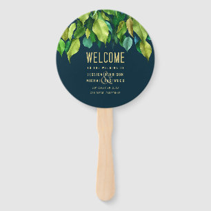 Foliage Garden Fall Leaves Greenery Modern Wedding Hand Fan