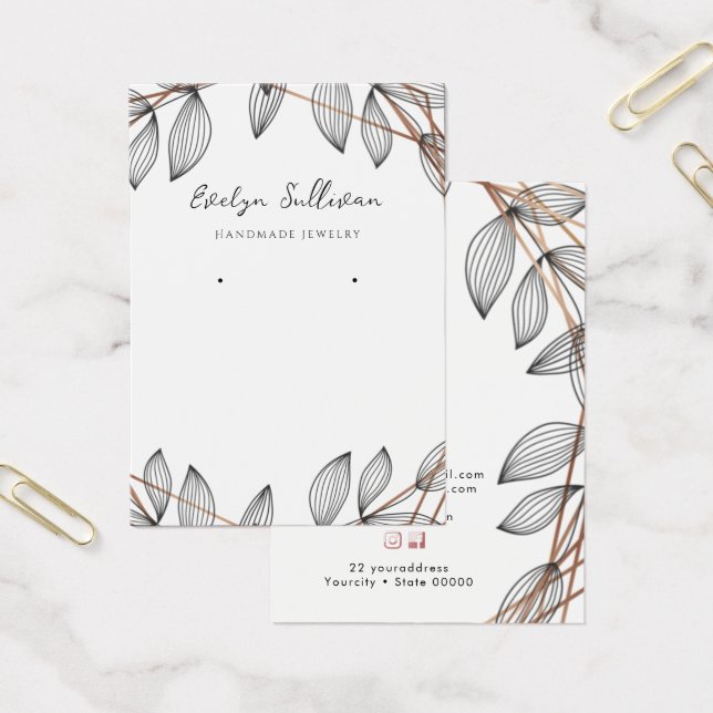 Foliage geometric frame jewellery display card (Office)