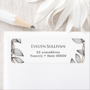 Foliage geometric frame return address label