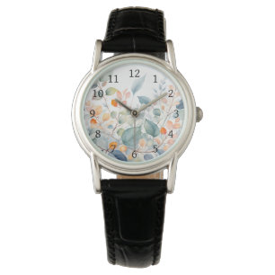 Foliage Green Blue Orange Leaves Watch