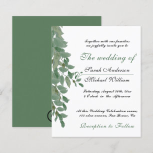 Foliage Greenery Eucalyptus Wedding Invitation