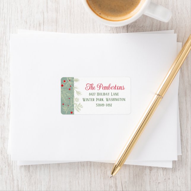 Foliage Greenery  Holiday Address Label (Insitu)