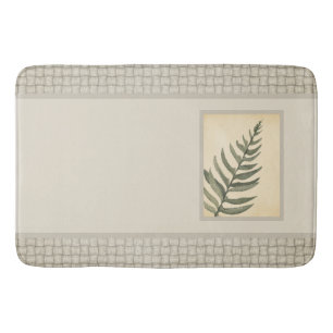 Foliage Greenery Leaf Neutral Beige Bath Mat