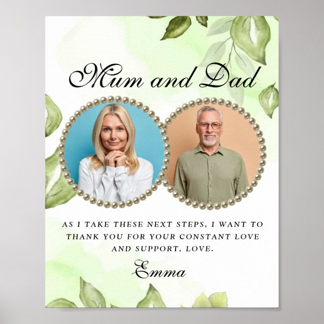 Foliage Greenery Parents of the Bride Gift Poster (Front)