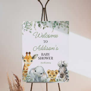 Foliage Greenery Safari Baby Shower Welcome Sign