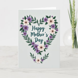 Foliage Heart Mothers Day Card