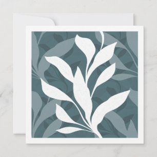 Foliage in Grace Deep Abstract Botanical Leaves Card