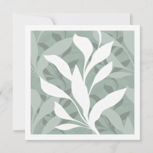 Foliage in Grace Modern Botanical Sage Leaves Card