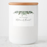 Foliage Leaf Frame Bridesmaid Candle Label