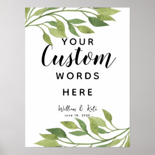 foliage leaf green create your own custom poster