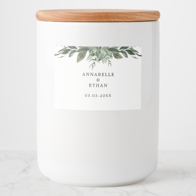Foliage Leaf Wedding Favor Candle Label (Front)