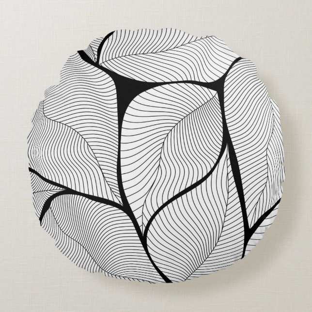 Foliage leaves background pattern round cushion (Front)