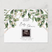 Foliage & Lights Ultrasound Photo Baby Shower  Inv