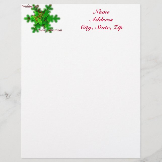 Foliage Merry Christmas Letterhead Template (Front)