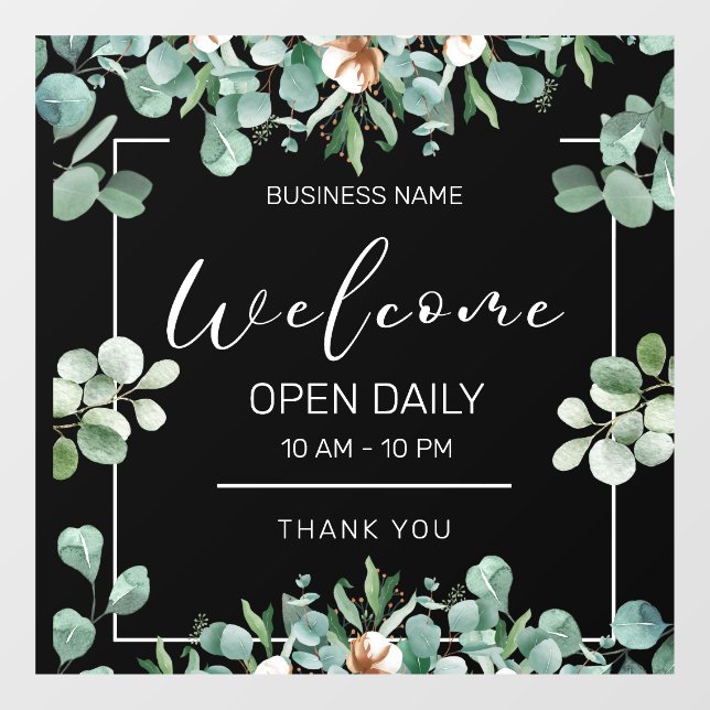 Foliage, Minimalist Business Hours Store Café Open (Sheet)