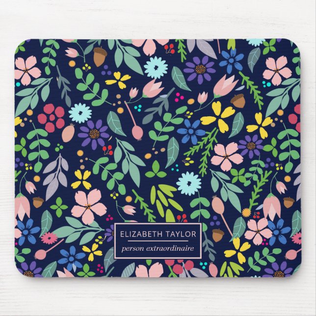 Foliage Modern Floral Mouse Pad (Front)
