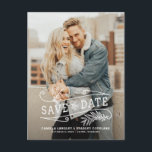 Foliage Overlay Vertical Photo Save the Date Announcement Postcard<br><div class="desc">Modern and whimsical vertical save the date postcard. This customisable photo save the date postcard features modern typography with foliage accent overlay and blush foliage pattern. Personalise by adding your own photo and details. You can add additional details on the back of the invitation like your wedding website or a...</div>