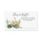 Foliage Safari Animals  Diaper Raffle Card Insert