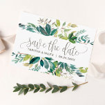 Foliage Save the Date Announcement Postcard<br><div class="desc">This foliage save the date postcard is perfect for a rustic wedding. The design features a boho frame of green leaves and leafy greenery botanicals.</div>