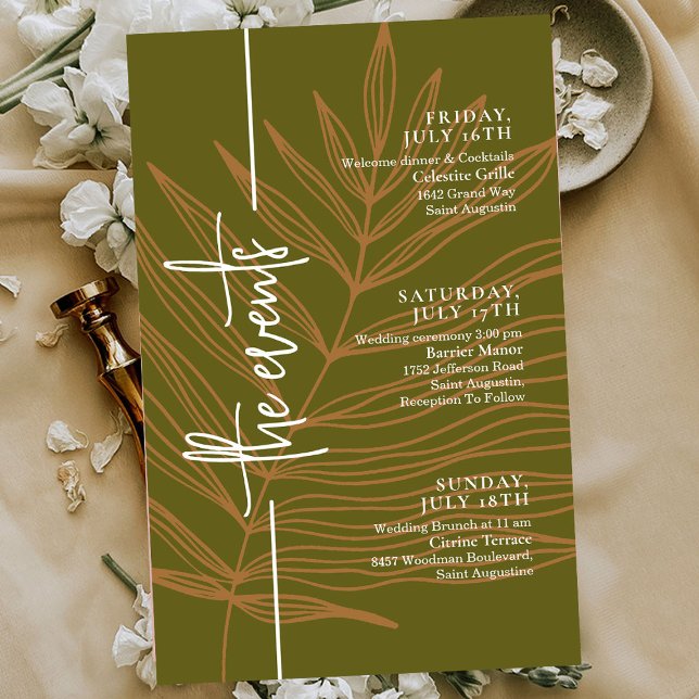 Foliage Script Minimal Wedding Events Timeline  (Creator Uploaded)
