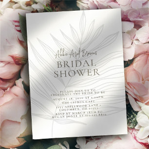 Foliage Script Text Bridal Shower Invitation