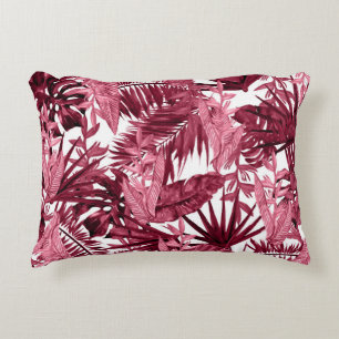 Foliage Watercolor Purple, Floral Seamless. Decorative Cushion