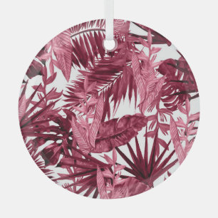 Foliage Watercolor Purple, Floral Seamless. Glass Tree Decoration