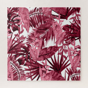 Foliage Watercolor Purple, Floral Seamless. Jigsaw Puzzle