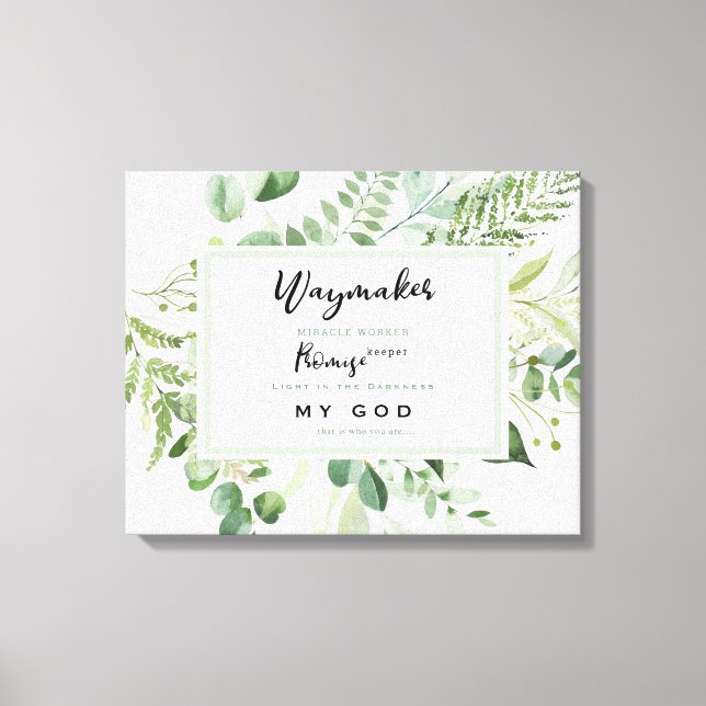 Foliage Waymaker Promise Keeper Lyrics Christian  Canvas Print (Front)