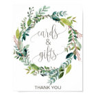 Foliage Wreath Cards and Gifts Sign